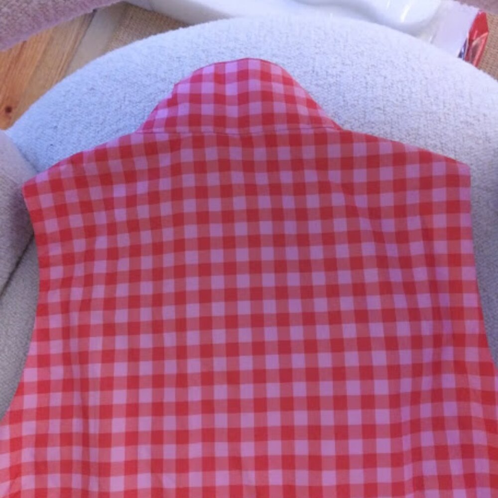 Peter Millar Augusta Masters Women's Pink Gingham Zip-up Vest size Small - Picture 5 of 7